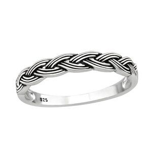 Braided Ring Sterling Silver Band Stacking Ring